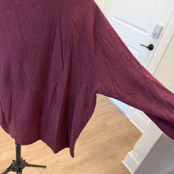 Polo Ralph Lauren Cotton Quarter Zip Pullover Sweater Maroon Mens Large - Picture 9 of 10